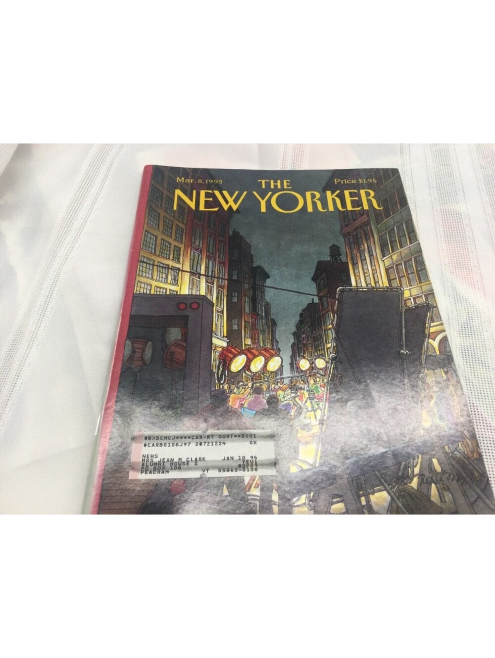 The New Yorker March 8 1993 Full Magazine Theme Cover by Roxie Munro VG